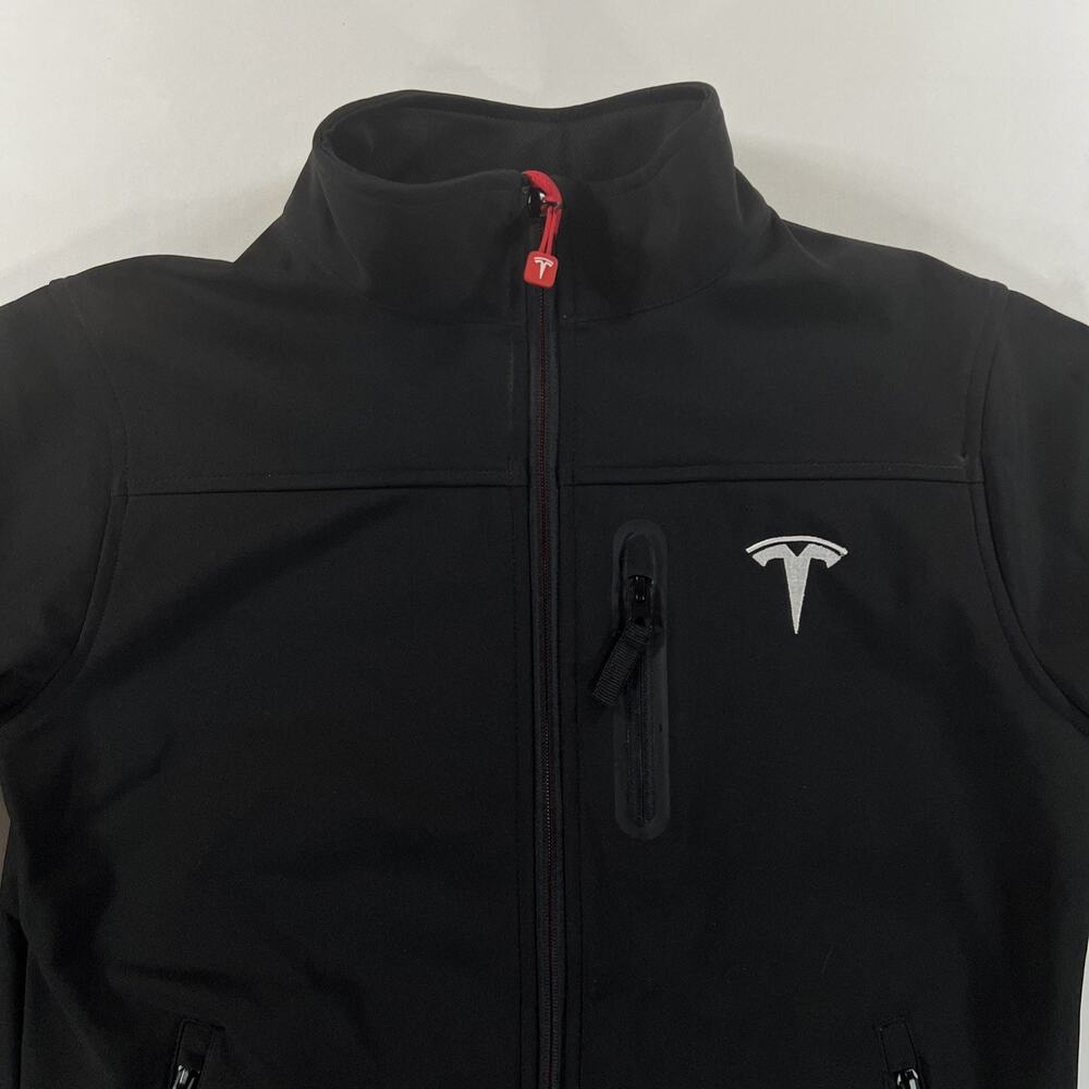 Tesla Corporate Jacket Women's Size Small Black Embroidered Full Zip Soft Shell - Picture 2 of 8